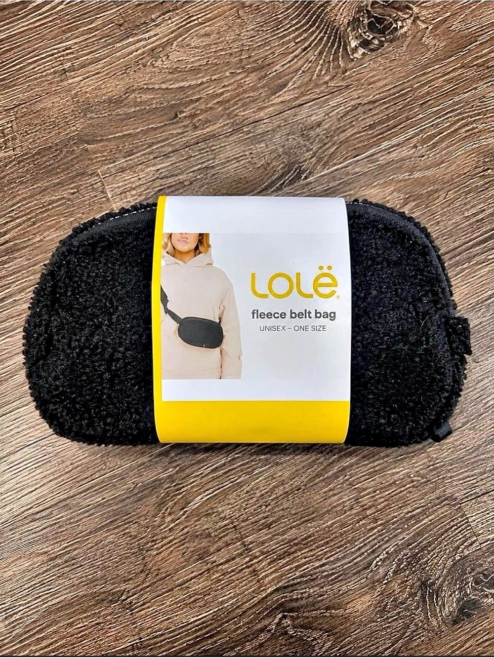 Lole Fleece Belt Bag in Black NWT